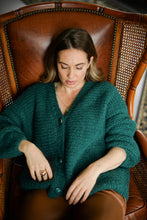 Load image into Gallery viewer, Green Alpaca And Silk Blend Cardigan
