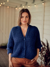Load image into Gallery viewer, Blue Mohair Cardigan With Buttons
