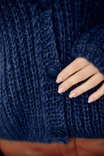 Load image into Gallery viewer, Blue Mohair Cardigan With Buttons
