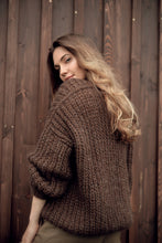Load image into Gallery viewer, Brown Mohair Cardigan With Buttons
