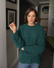 Load image into Gallery viewer, Green Crewneck Alpaca And Silk Blend Sweater
