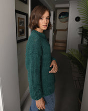 Load image into Gallery viewer, Green Crewneck Alpaca And Silk Blend Sweater
