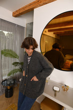 Load image into Gallery viewer, Grey Bottoned Wool Cardigan With Pockets
