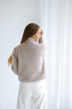 Load image into Gallery viewer, Beige mohair turtleneck pullover
