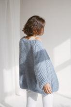 Load image into Gallery viewer, Light blue mohair cardigan
