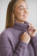 Load image into Gallery viewer, Purple mohair turtleneck pullover
