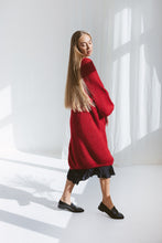 Load image into Gallery viewer, Long red mohair cardigan
