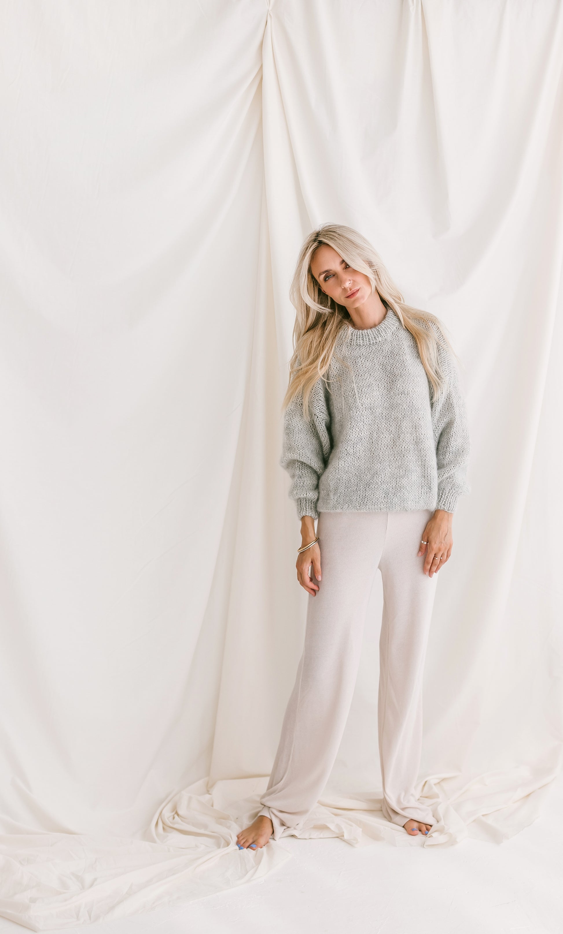 Grey Oversized Mohair Sweater