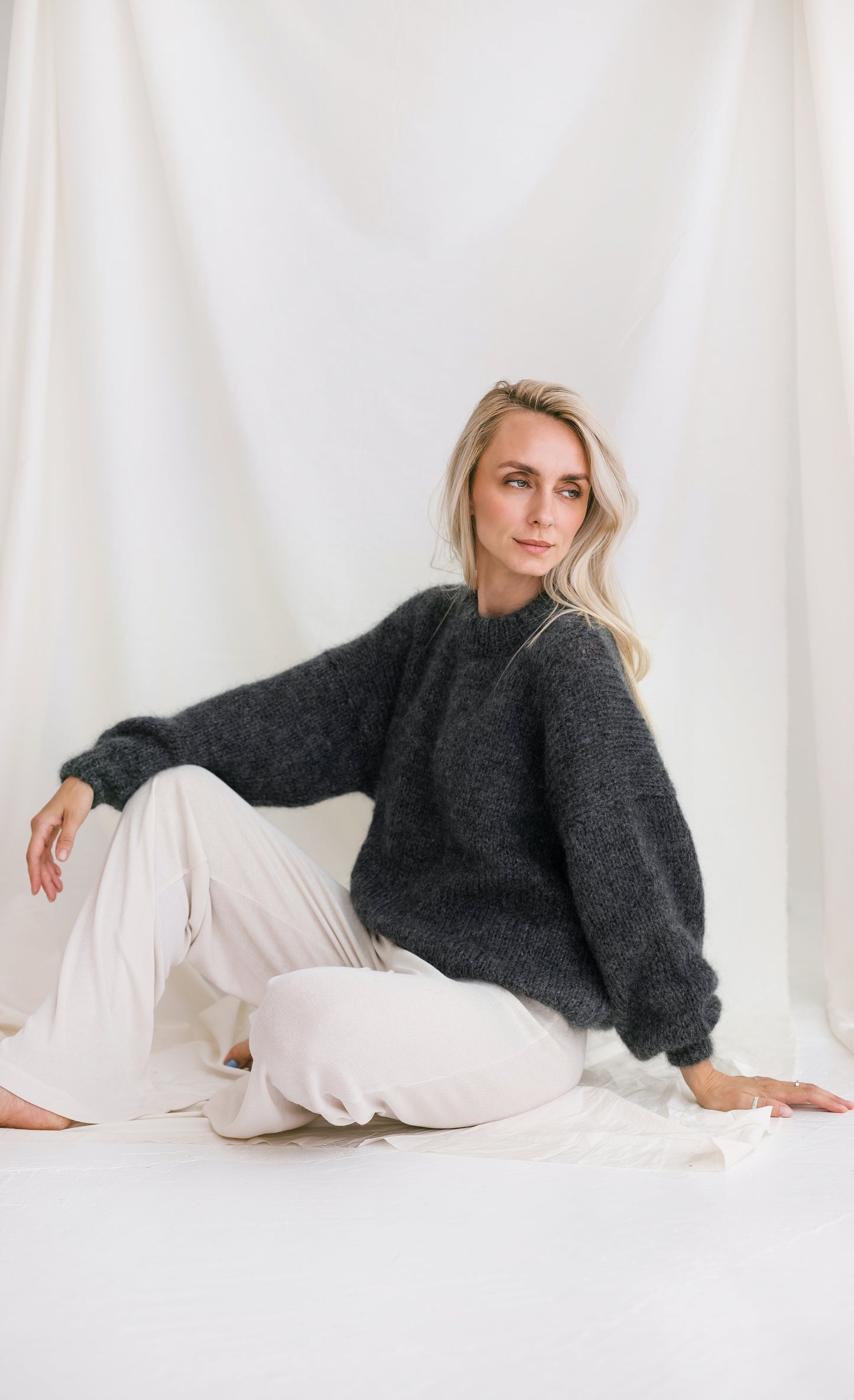 Gray Oversized Mohair Jumper