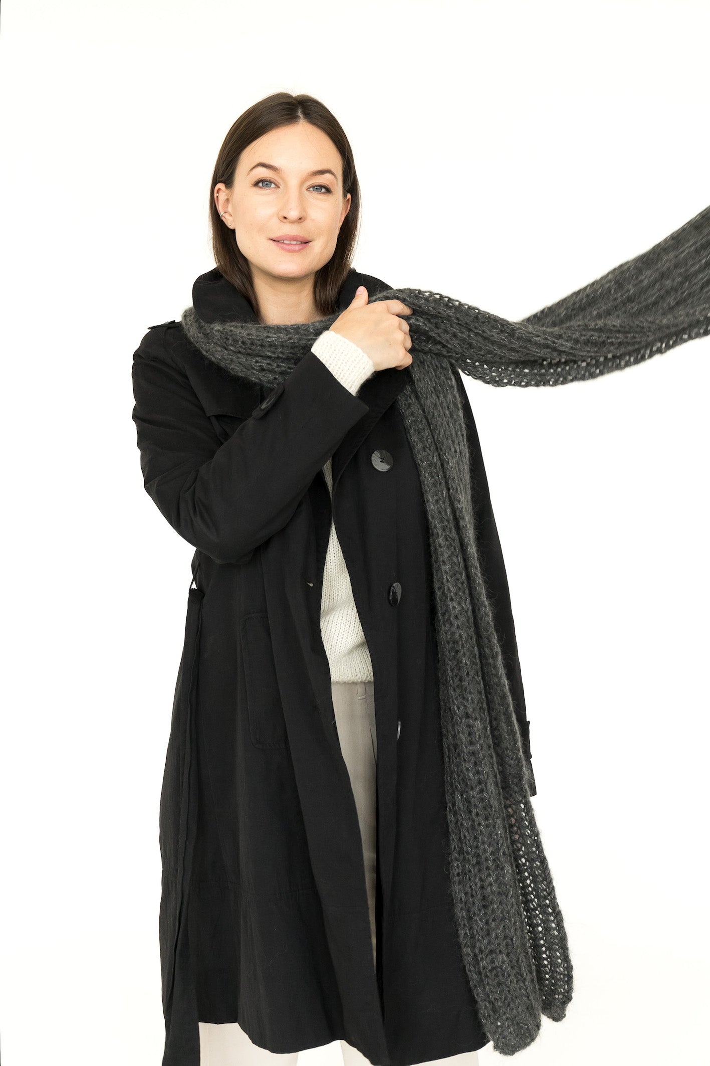 Gray mohair scarf