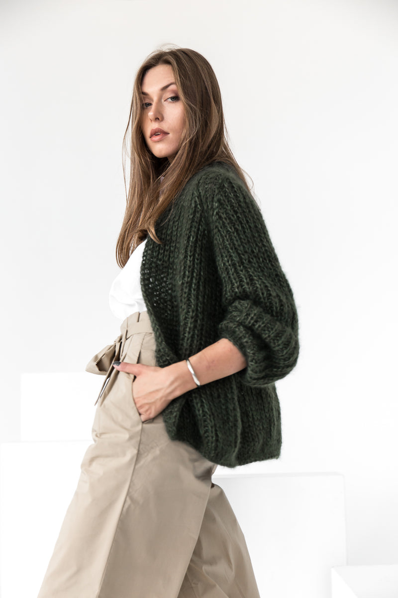 Green mohair cardigan