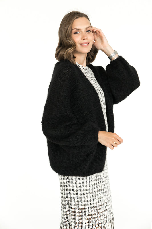 Black Mohair Cardigan