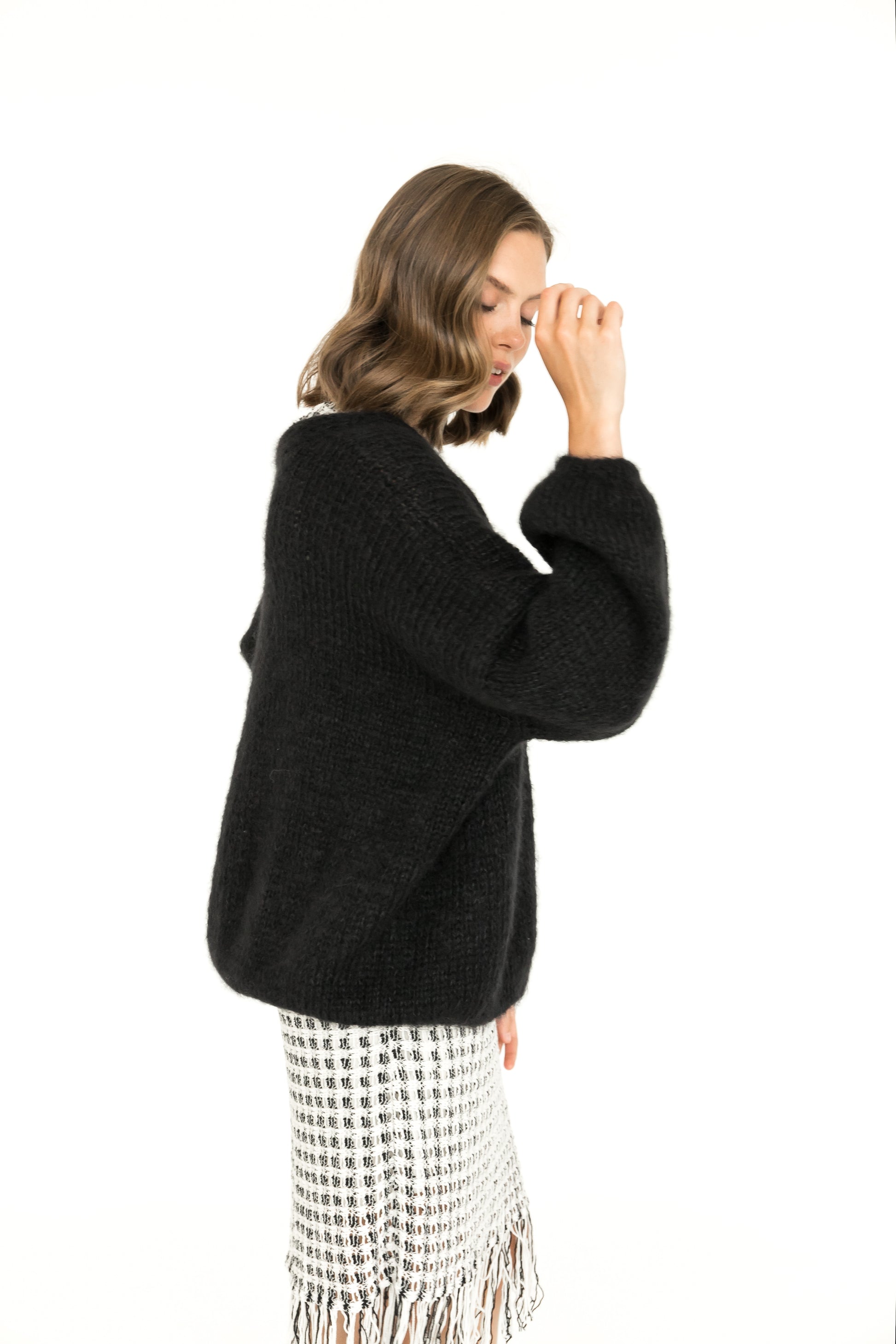 Black Mohair Cardigan