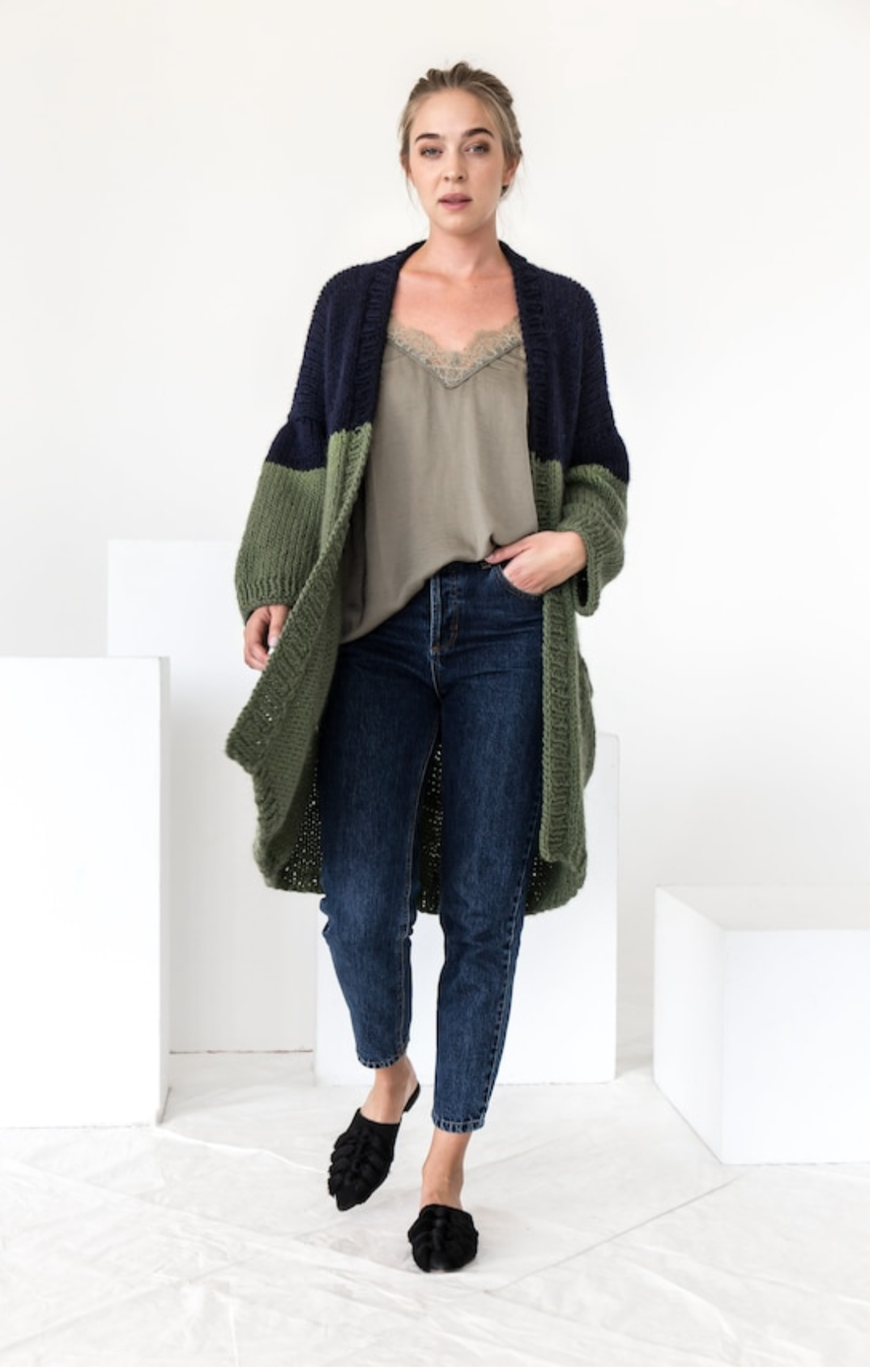 Chunky Knit Cardigan With Deep Pockets