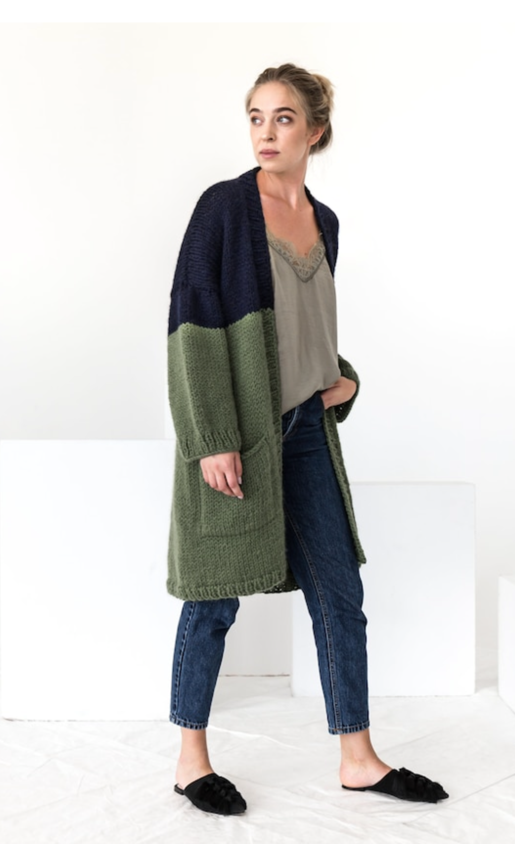 Chunky Knit Cardigan With Deep Pockets