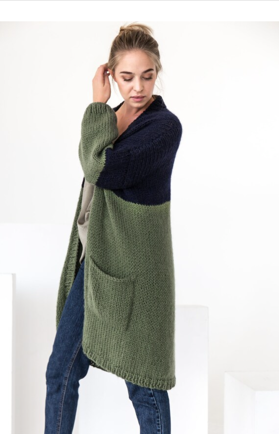 Chunky Knit Cardigan With Deep Pockets